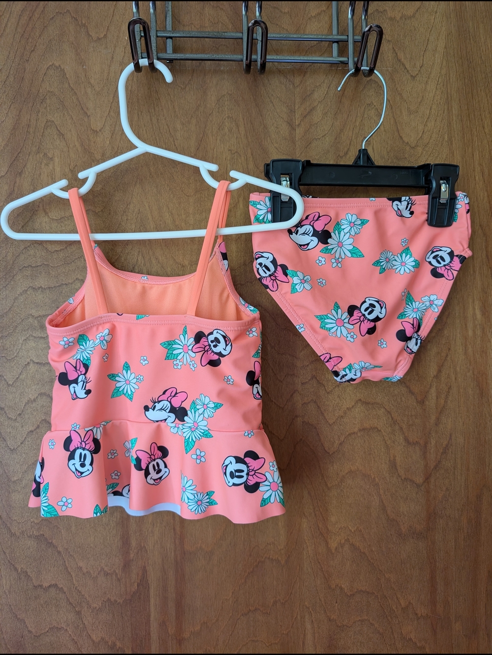 Disney Coral Minnie Mouse Floral Tankini Set - Picture 2 of 3